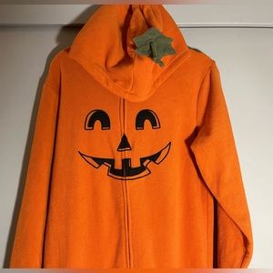 Old Navy Adult Unisex Halloween Pumpkin Zipper Onesie; Used, Like New; Size M